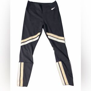 Nike Women's One Icon Clash Dri-FIT Metallic-Stripe Leggings